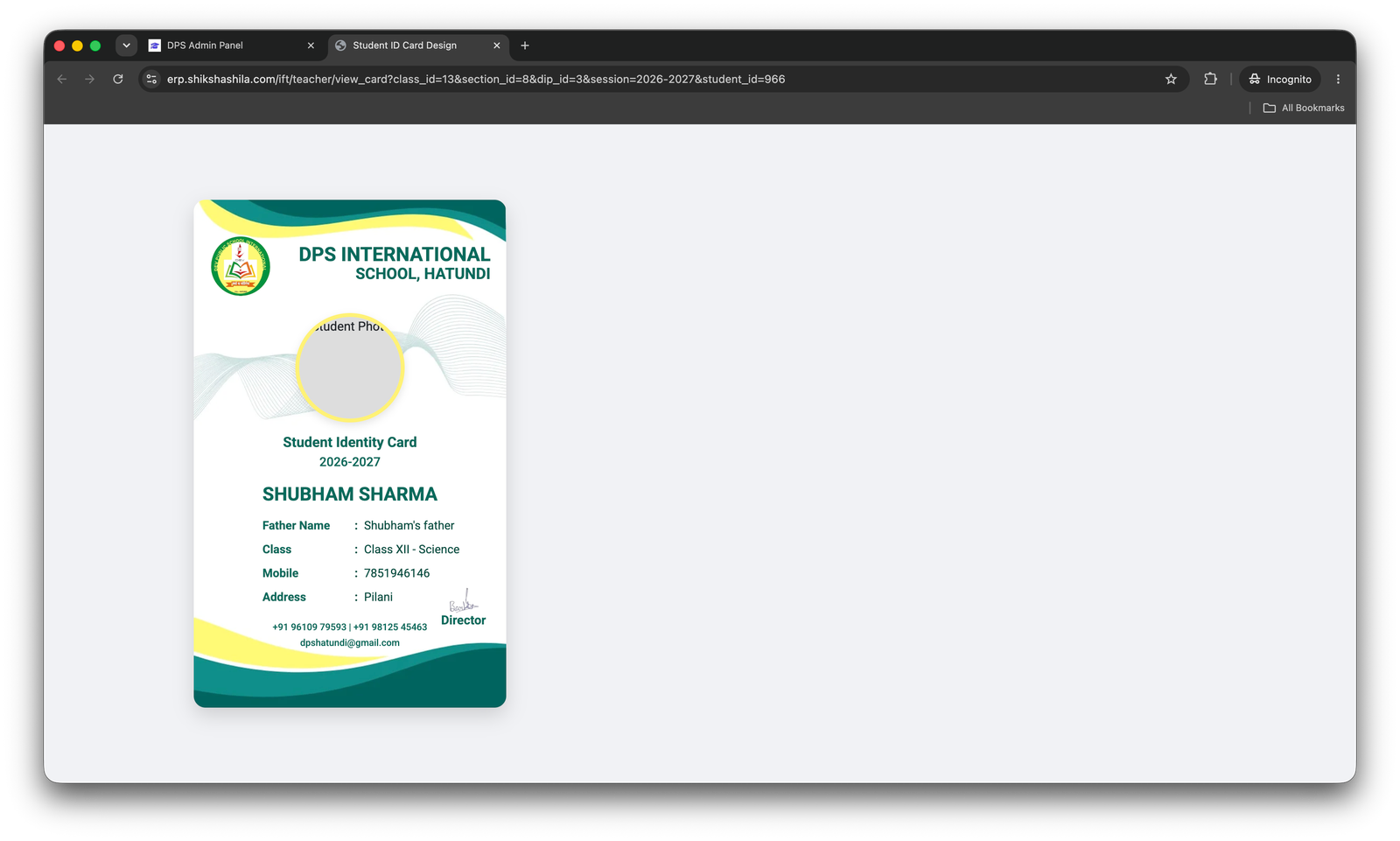 Generated ID Card